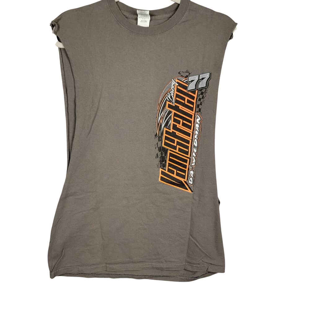 Gildan Barry Van Straten 77 Dirt Track Racing Shirt Medium Cutoff Muscle Tank